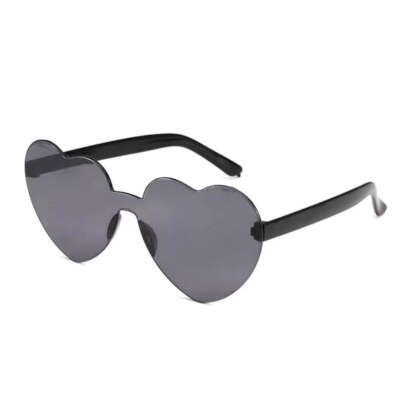 Heart Shaped Rimless Sunglasses Women's Candy Color Glasses