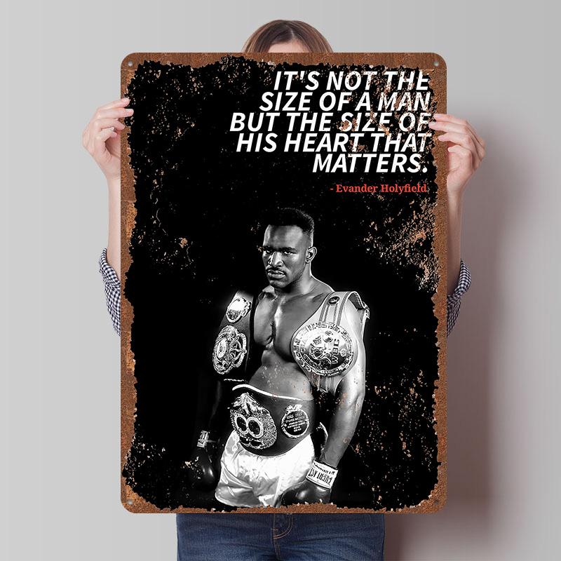 Evander Holyfield Boxer Metal Posters Custom Vintage Metal Signs Wall Art Tin Plaque for Man Cave Home Deco Bedroom Decoration
