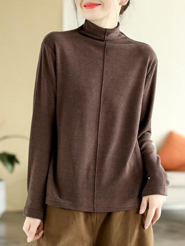 Damska Wszechstronna Koszula z Aksamitu Patchworkowego z Półwysokim Dekoltem - Jesień/Zima 2025