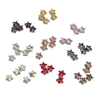 45 Stück Aufnähen Strasssteine 0,39 Zoll Durchmesser Elegant Sortierte Farben Mehrzweck Glas Strasssteine für Kleidung Tasche Schuhe