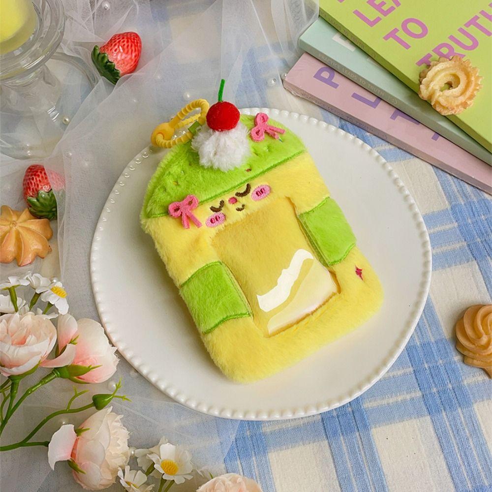 Soft Photocard Display Protector Kawaii Design with Keychain 3 Inch Card Case Pouch Cartoon Thickened Backpack Pendant