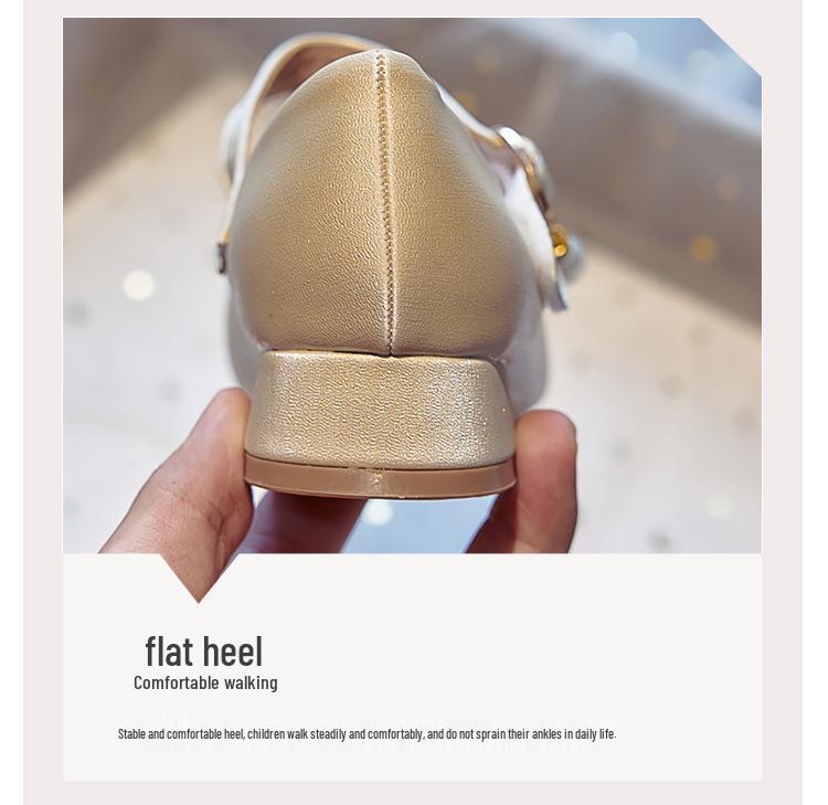 Mädchen Prinzessin High Heels: Leder Schuhe Frühling/Herbst 2025