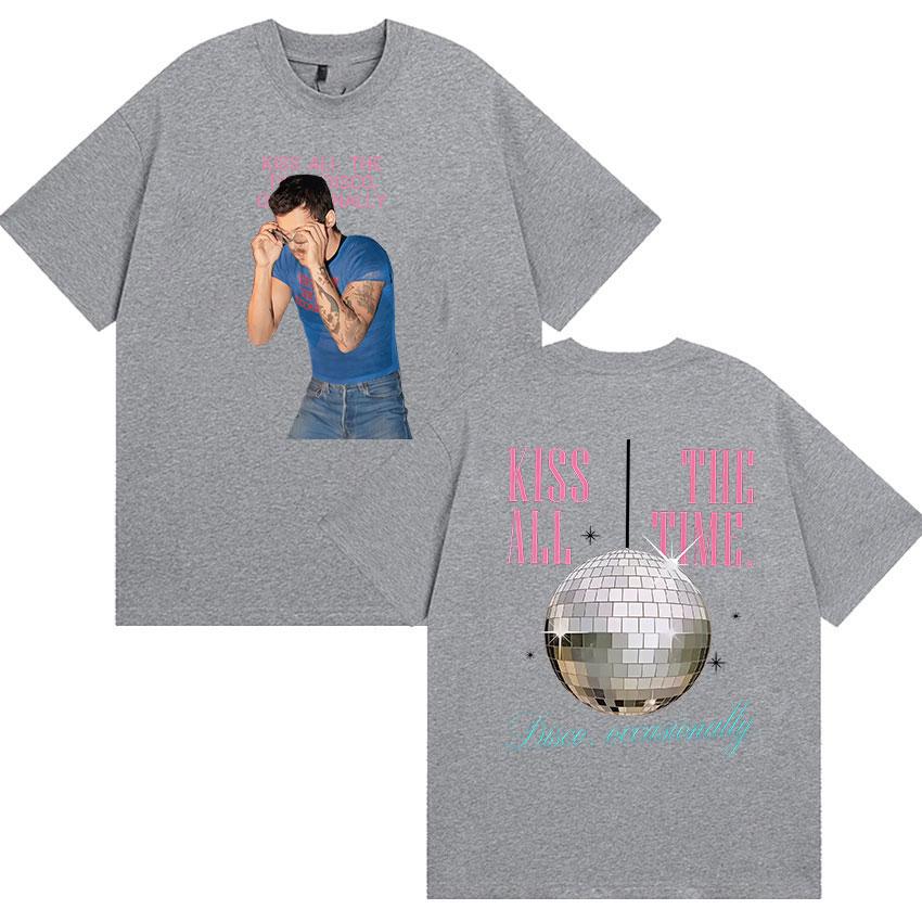 Harry Styles Kiss All The Time Tour Tshirt UNISEXs Vintage Oversized Cotton Tees Unisex High Quality YK Short Sleeve Tops