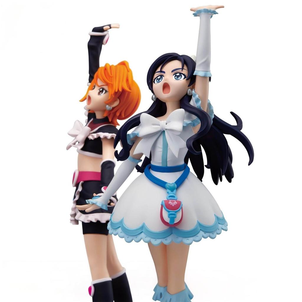 Pretty Cure Futari Wa Precure Cure Black and Cure White Figure 2 Piece Set Glitter and Glamours 25cm Japanese Anime Official