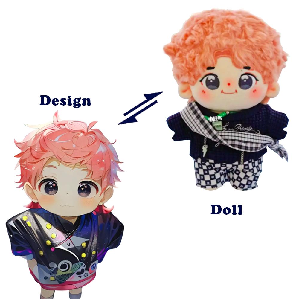 ODM Custom Kpop Doll Soft Handmade Plush Kpop Toy Kawaii Anime Plushies Stuffed Korean Star Idol Toys Cotton Dolls