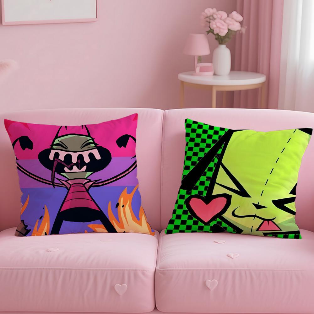 Classic Animated Series Invader Zim Cushion Cover Soft & Easy-Wash Pillow Case – Versatile for Couch, Bed, Travel and Office
