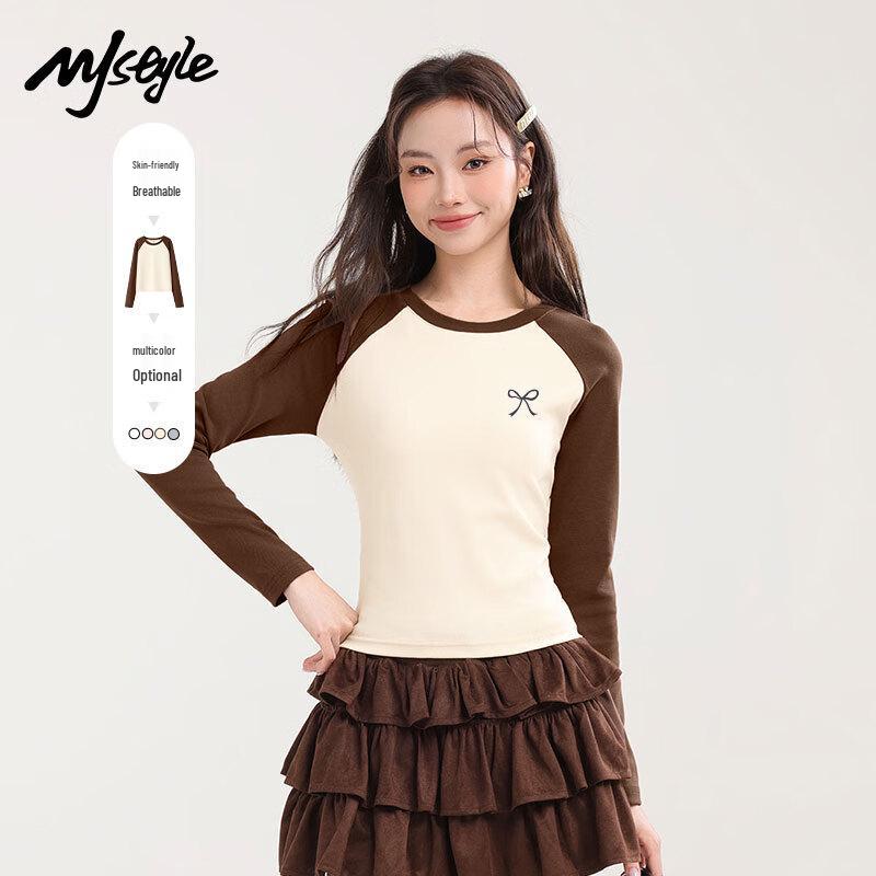 

Женская футболка MJ STYLE с цветовыми блоками и длинным рукавом L