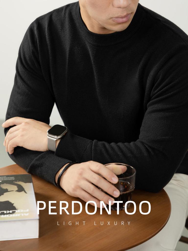 Elegant Lyocell Men's Sweater: Skin-Friendly, Twill Jacquard, Long-Sleeved Base Layer for Autumn/Winter