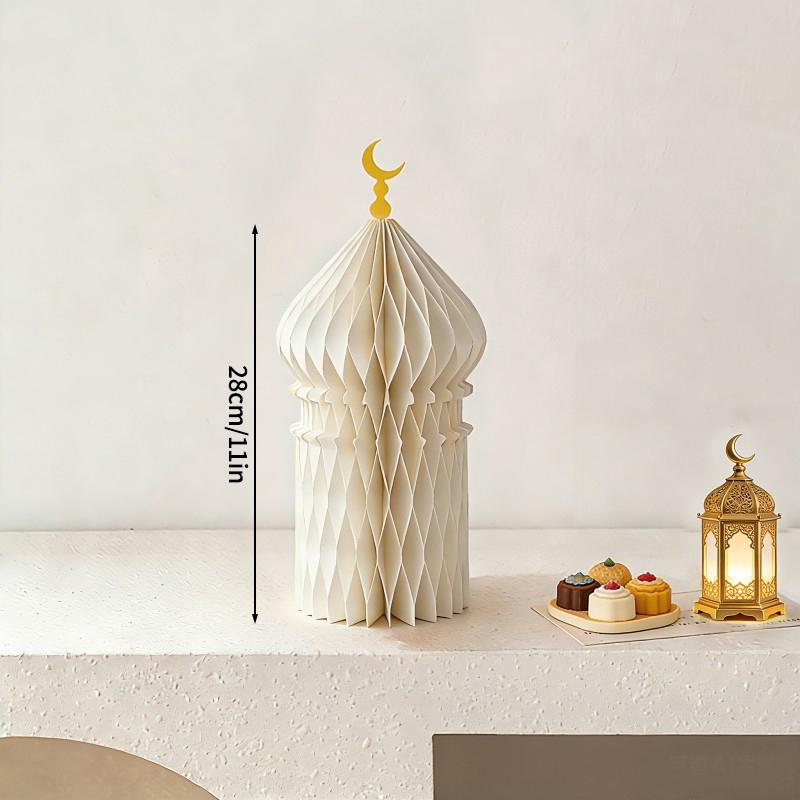 1/3/5Pcs 3D Honeycomb Ornaments For Ramadan Home Desktop Decor Eid Al Fitr Paper Arteid Mubarak Islamic Party Decor