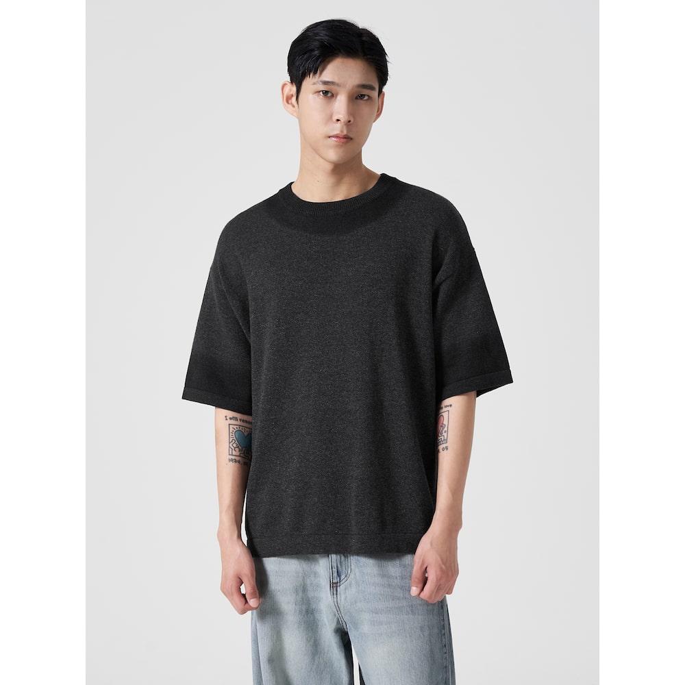 8Seconds Spray-Dyed Short Sleeve Knit Ash (264751Dy14) Dark Gray/M