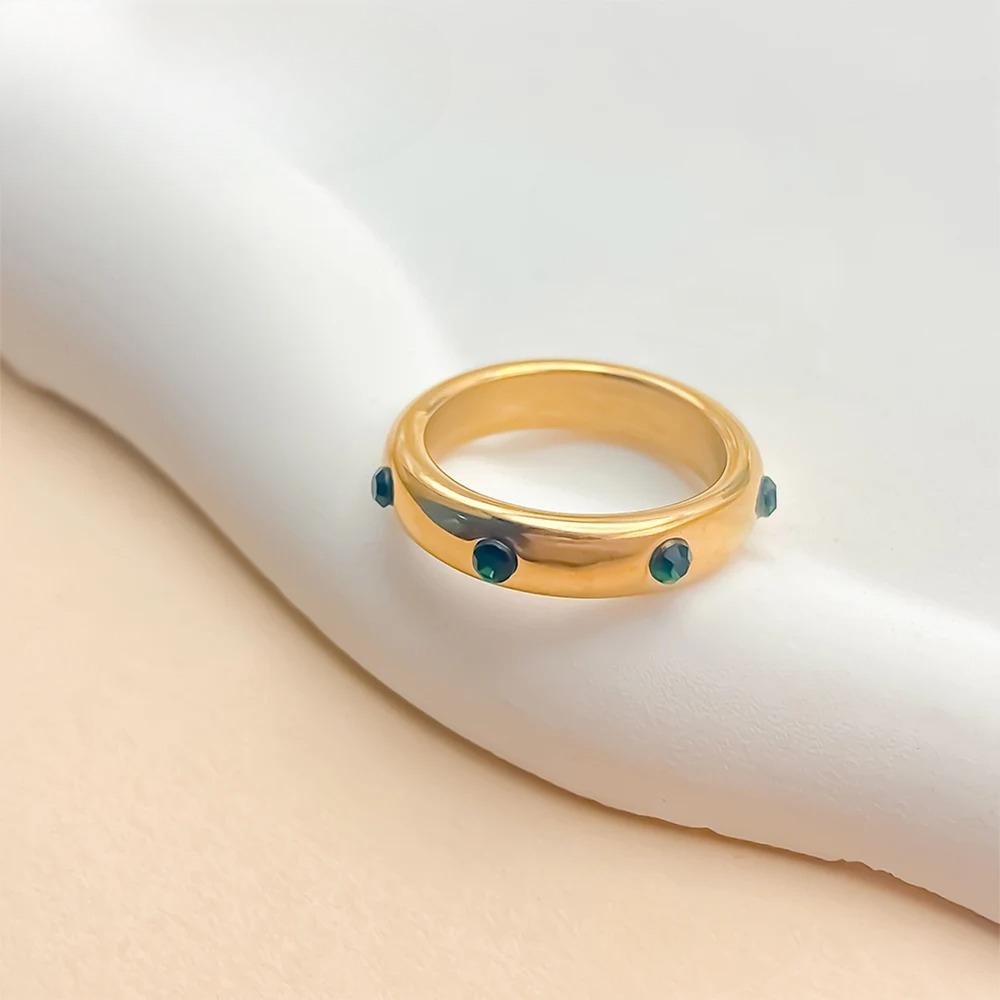 Manco Aristocratic Rhinestone Ring Metallic Glossy Tarnish-Free Jewelry Ladies Fashion Christmas Gift Wholesale 6