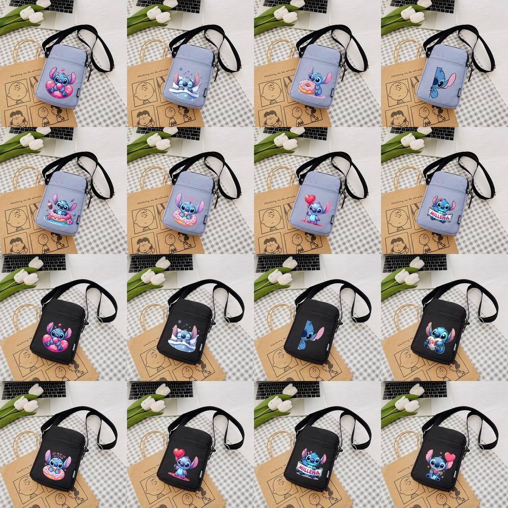 Pattern Stitch Anime Single Shoulder Crossbody Square Bag With Secure Zipper