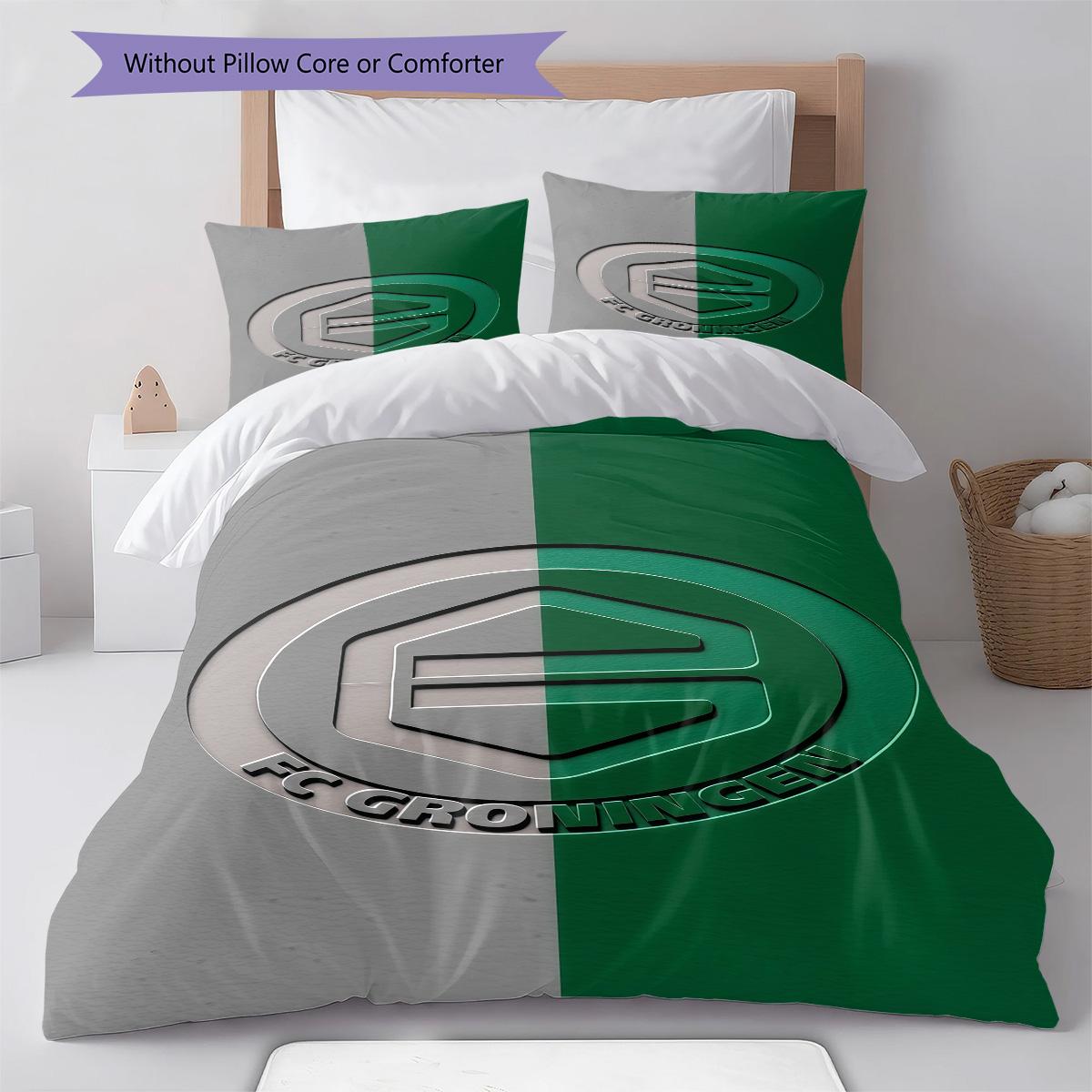 

FC Groningen RugPattern Bedding Quilt Set Quilt Cover Pillowcase Home Decoration Birthday Gift (1 * duvet cover + 2 * pillowcase, without core) 155x200cm