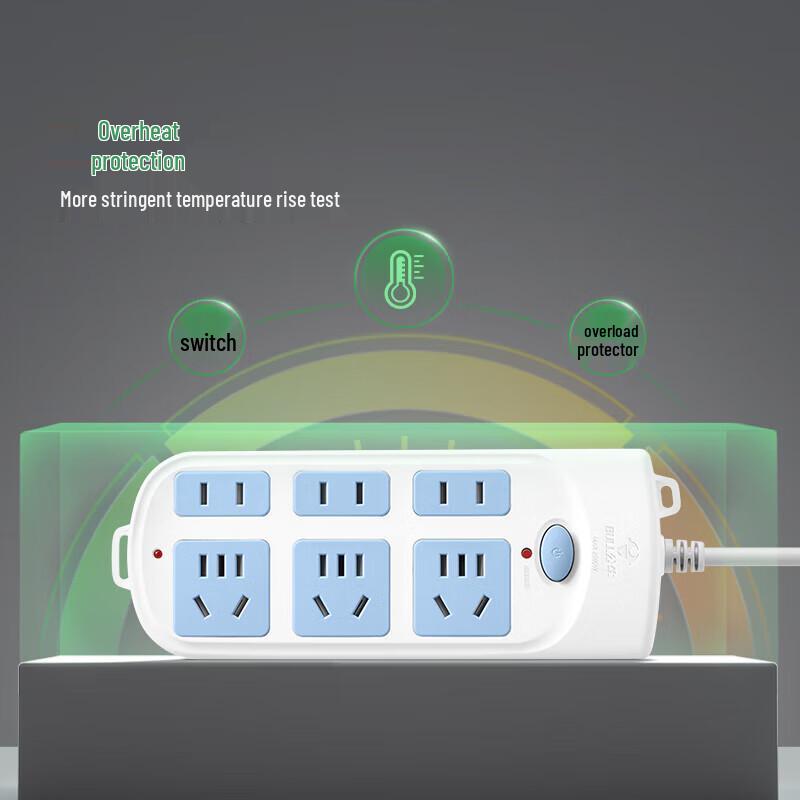 BULL 6-Outlet Power Strip with 5m Extension Cord