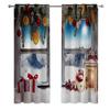 Christmas Decoration Curtains Christmas Tree Gift Living Room Bedroom Children's Room New Year Festival Polyester Fiber Curtains