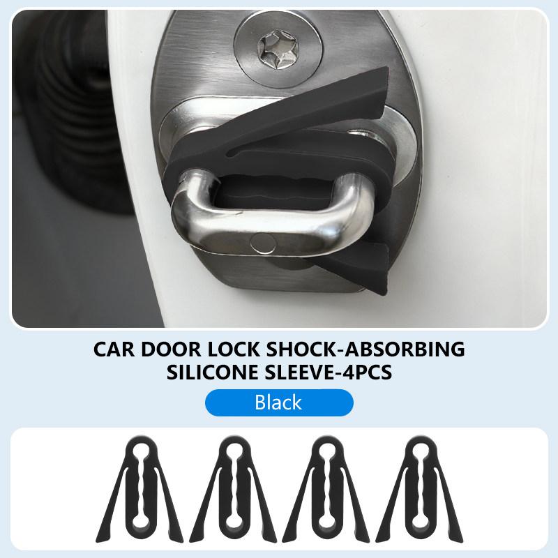 SEAMETAL 4pcs Car Door Lock Shock Pad Silicone Auto Door Lock Protection Cover Force Release Arm Design for Car Truck Door Latch