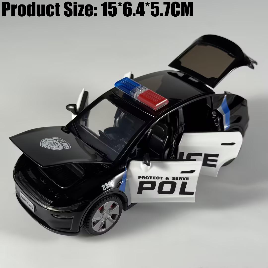 

1:32 Police Model Y Vehicle Alloy Metal Diecast Model Car Home Trendy Ornaments Computer Desktop Decoration Holiday Present Toys