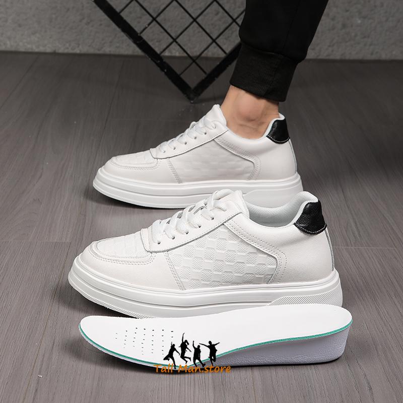 Man White Sneakers  Men Elevator Height Increase Insole 6cm  Sports Plus Size 37-44
