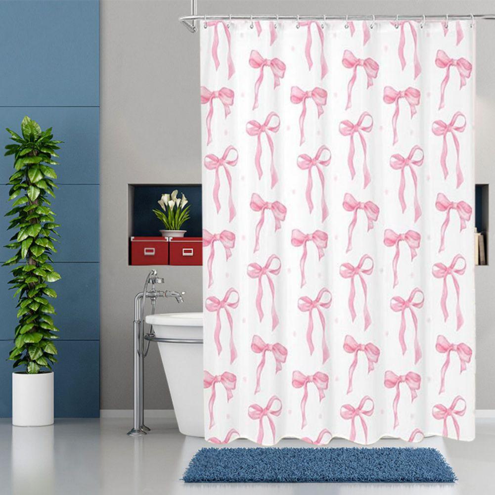 

Bow-print Shower Curtain with 12 Hook
