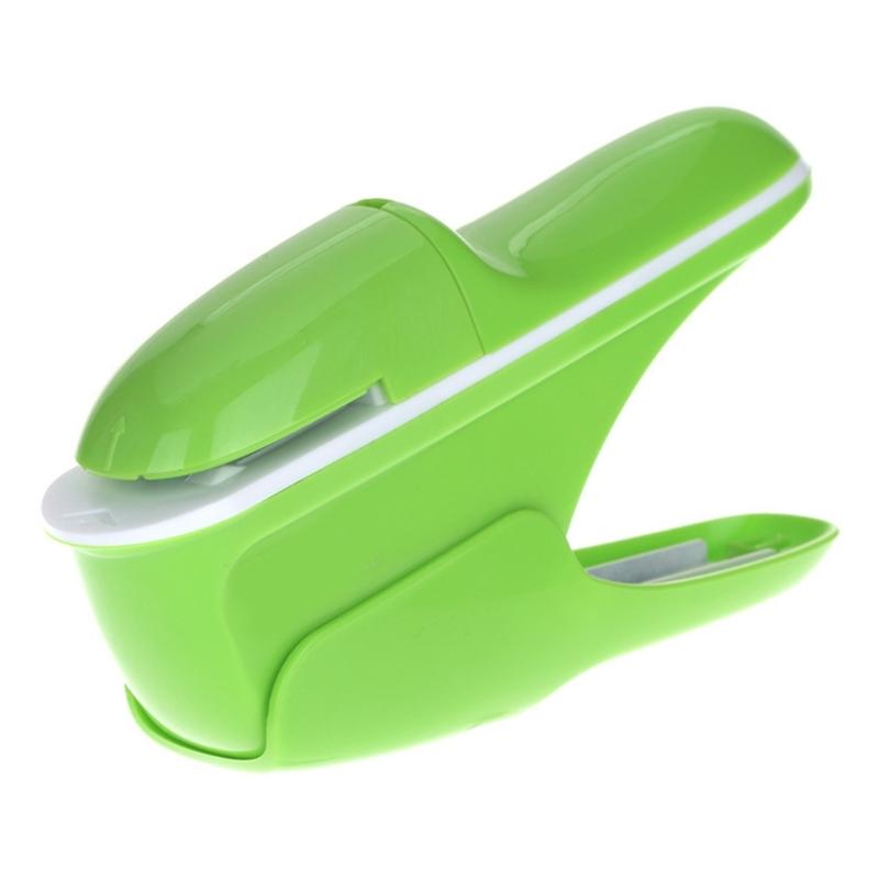 

Handy Stapleless Stapler 8 Sheets 70gsm Paper Capacity Handheld Stapler Office Stapling Machine for Document Booklet зелений