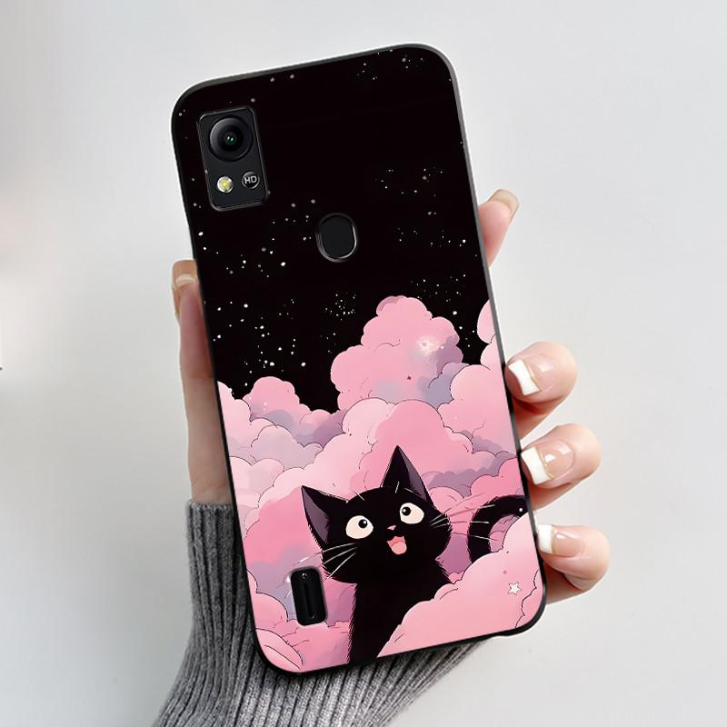 For Cricket Icon 5 Case AT&T Motivate 4 (SL112A/SL112C) Back Cover Luxury Cute Love Rabbit Funny Black Soft Silicone Phone Case