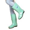 High tube rain shoes water shoes women's long tube rain boots warm beef tendon thick sole catch the sea water boots car wash kitchen work rubber shoes