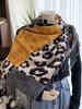 Women Winter Retro Knitted Scarf Ladies Leopard Plaid Print Tassel Scarve Mujer Foulard Wrap Shawl Unisex New Imitation Cashmere