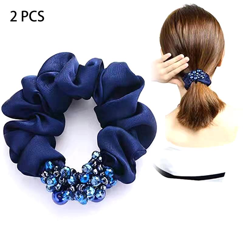 

2 шт. элегантные цветочные тканевые резинки для волос для женщин и девочек, эластичные резинки для волос, аксессуары, завязки для волос, веревочные головные уборы