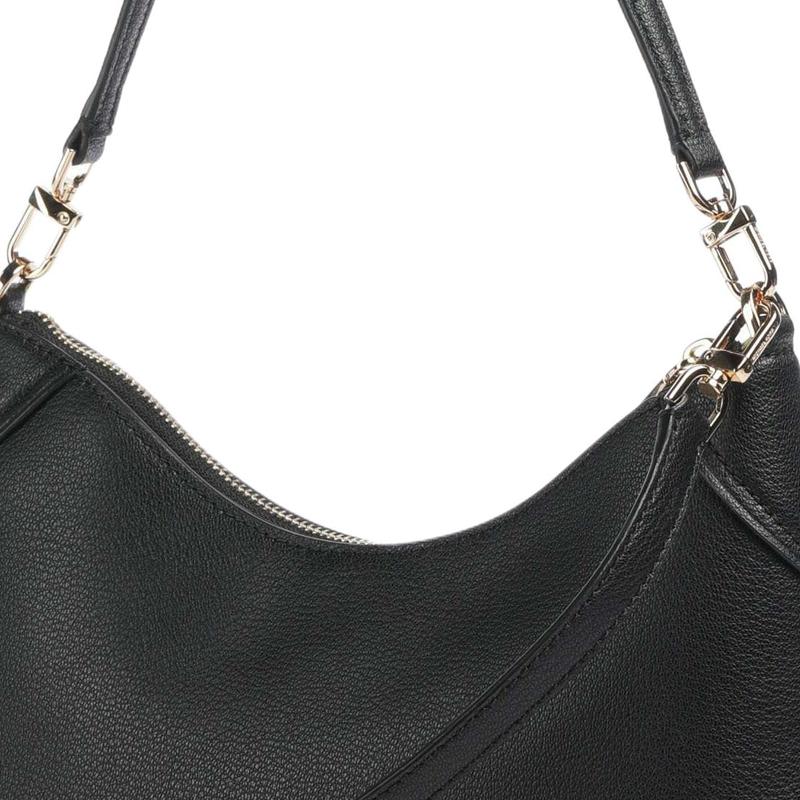 Michael Kors MK Jet Set Zip Closure Leather Shoulder Bag Medium Women shoulder bag Black 32S6GJ6W8L-BLACK