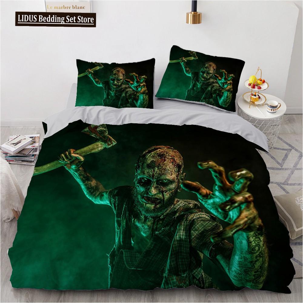 3D Horror Skull Demon Duvet Cover Set Skeleton Gothic Monster Bedding Set Black Comforter Cover For Boys,full Queen Size 2/3pcs