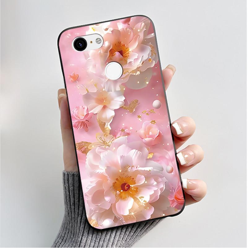For Google Pixel 3 XL Case Black Bumper Soft TPU Silicone Cover for Pixel 3 XL Phone Cases Pixel3 3XL Butterfly Flower Capa