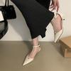 2025 new celebrity temperament versatile commuter work shoes French sense gold hollow single shoes women's shoes