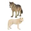 Realistic Wolf Figure Toy Educational Model Simulation Animal For Children And Collectors In Cyan Or Gray Plastic