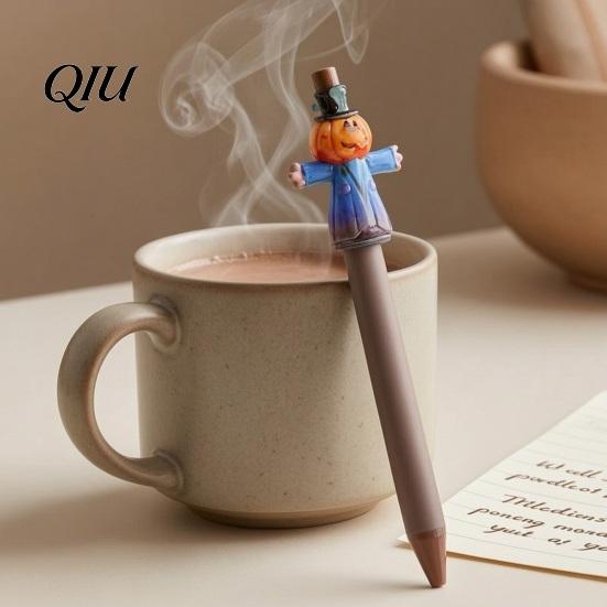 Novelty Halloween Party Favors Ballpoint Pen, Cute Ghost Skull Pumpkin Retractable Gel Ink Practical Stationery for Daily Use 0.5mm Fine Point Writing