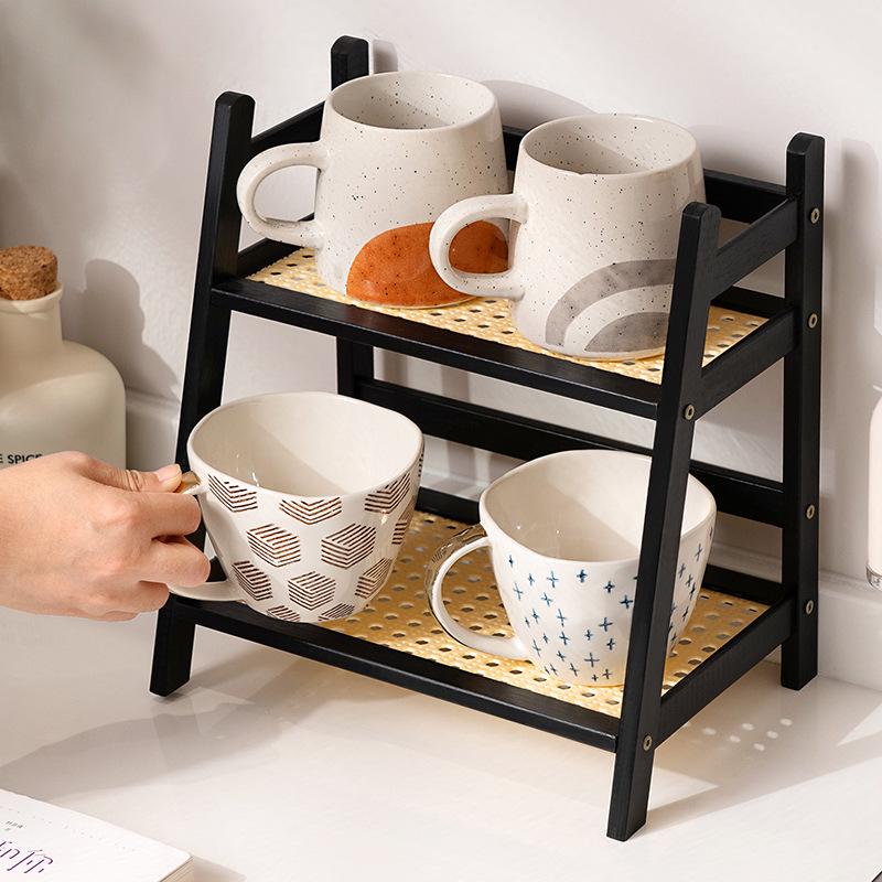 High-End Light Luxury Desktop Cup Holder & Organizer for Mugs, Glasses, and Paper Cups