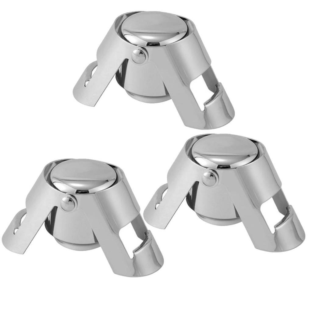 1-5PC Champagne Bottle Stopper Stainless Steel Sparkling Grape Wine Bottle Plug Vacuum Sealer Bottle Liquor Flow Stopper Cap Bar