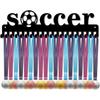 Metal Medal Holder Wall Mount 20 Hooks for Sports Soccer Football Race Gymnastics Display Rack 15.7 X 4.5 Inch