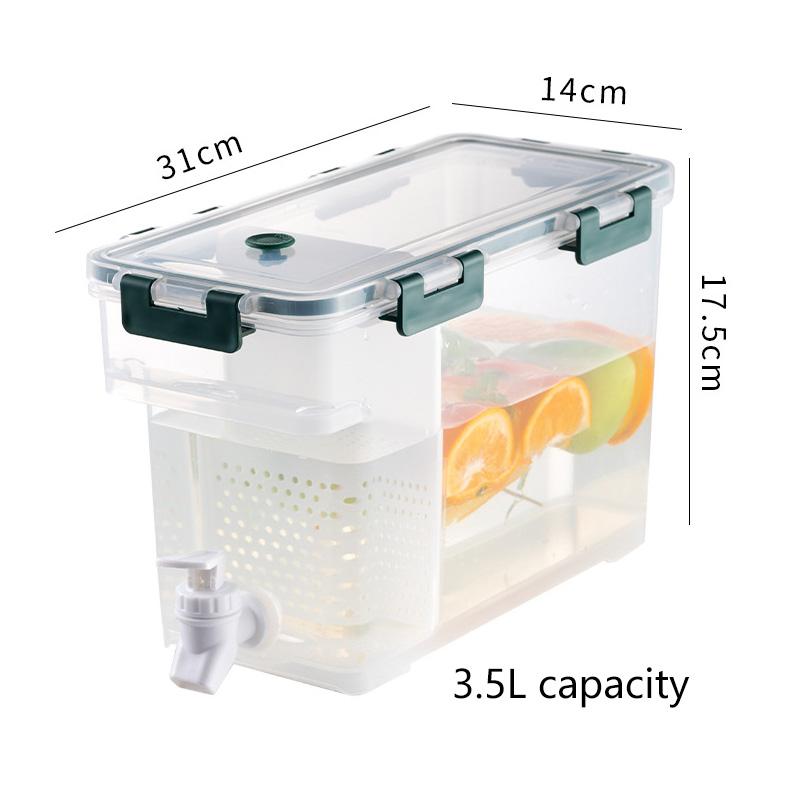 3.5L Water Bottle With Faucet Beverage Dispenser Cold Juice Lemon Water Beverage Pot Outdoor Refrigerator Water Bottle