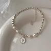 Women's High-End Silver Baroque Pearl Beaded Bracelet with Adjustable Elastic String
