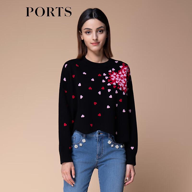 PORTS Women's Striped Knit Wool Cashmere Pullover