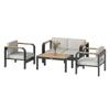 Garden Furniture Set Aluminum Seating Group for 4 People Water-Repellent Extra Deep with 2-Seater Sofa 2 Armchairs Side Table