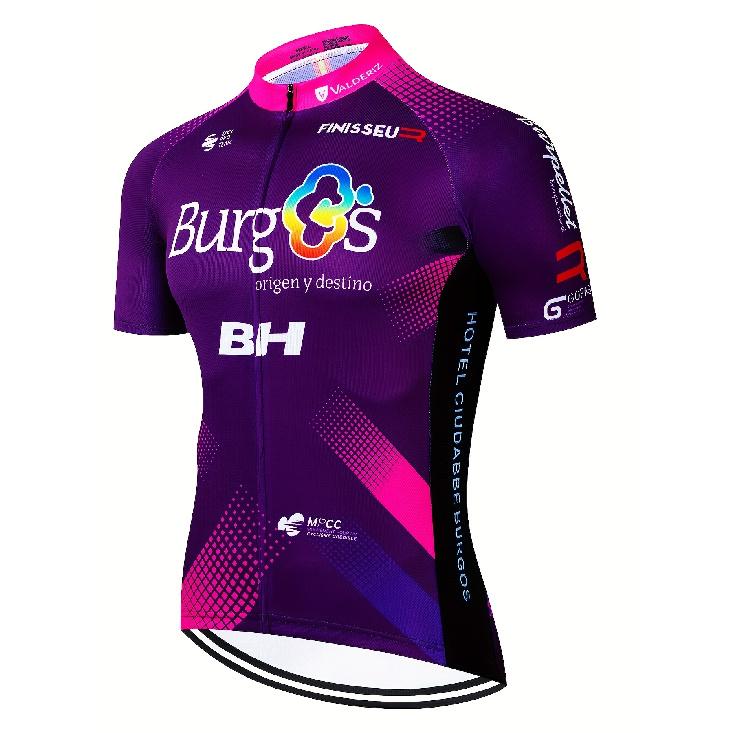 

2025BH Мужская летняя веломайка с коротким рукавом - Влагоотводящая, приталенного кроя, на молнии и с карманами для спорта на открытом воздухе, велоспорта, спортивных результатов, атлетики XXXL фуксия