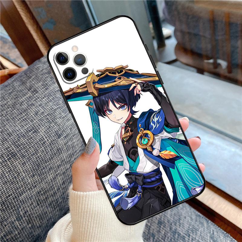 

Genshin Impact Scaramouche Phone Case For iPhone 16 15 14 13 11 12 Pro Max 12 13 mini XR 15 16 Plus 16e Cover Shell iPhone 16