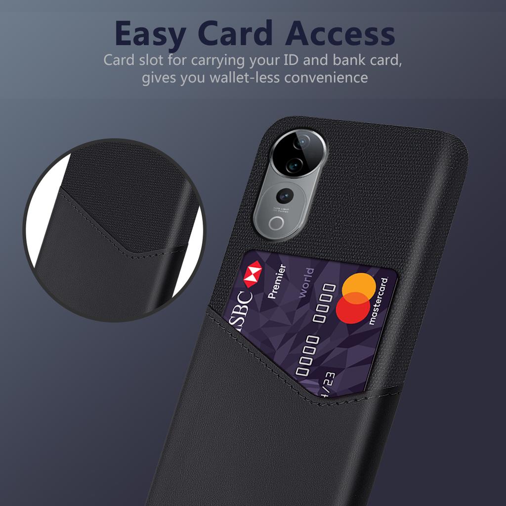 For vivo S19 Pro 5G Case Cloth Texture PU Leather Hard PC Card Slot Phone Cover