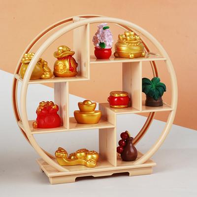 Scaffale Espositore Miniatura Mobili Stile Cinese Scaffale Decorativo Rotondo Ornamento per