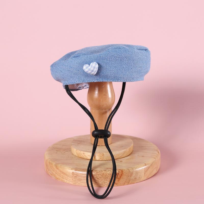 1/2Pcs Cartoon Plaid Cowboy Teddy Bear Rabbit Pet Beret Bib Lace Bow Pet Decoration Set Cats Dogs Pet Clothing Accessories