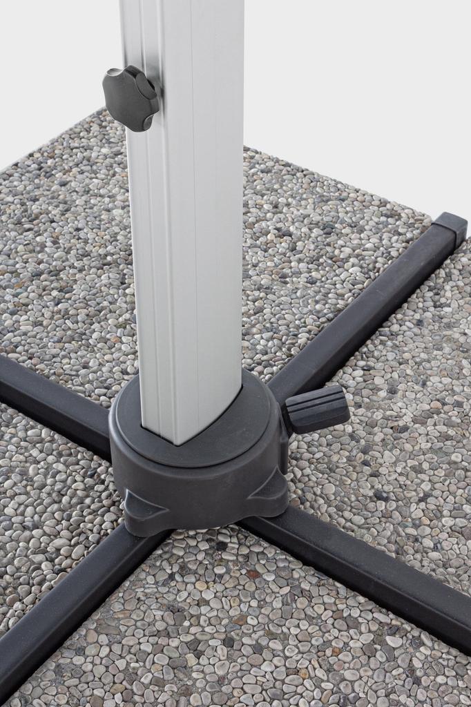 Garden Parasol 400X400Cm Bolzano Ibis Aluminum Gray