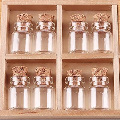 Mini Clear Glass Bottles with Cork Stoppers Transparent DIY Art Craft Message Bottle Empty Wishing Bottles Wedding Party Decor