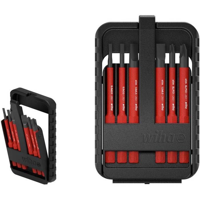 Wiha VDE Lots de lames de rechange 6 pièces vis à fente, plus/moins, vis Pozidriv