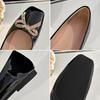 Women's Square Toe Ballet Flats Slip-On Dressy Shoes Business Casual Comfortable Foldable Work Loafers for Women Walking Flat Shoes Ballerina Flats
